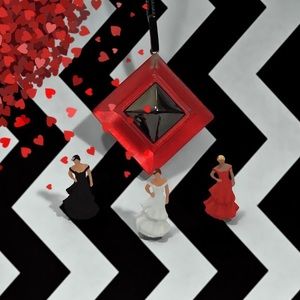 SOLD ALEXIS BITTAR RED LUCITE SQUARE PENDANT